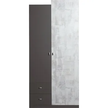 Ložnice Šatní skříň do studentského pokoje Tablo - Meblar Grafit / Enigma 90x195 cm