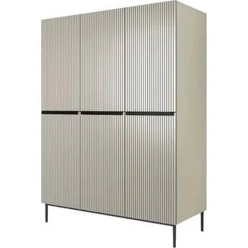 Šatní skříň Skříň Nicole 150 na podstavci - Meble Bogart Kašmírová / Černá 150x220 cm