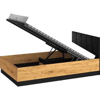Postel Postel 120 se zvedacím roštem Colt - ML Meble Dub Craft Zlatý/Černá 126x90 cm
