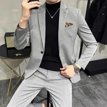 Pánský oblek Oblek do kanceláře kvalitní s vestou Velikost: XL, Barva (Varianta): Sada 2 ks Světle šedá