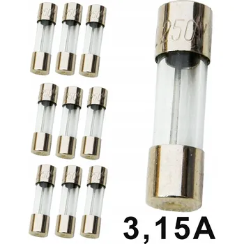 Autopojistky Skleněná pojistka TV WTA 0,315A 20mm 10 Ks pro LED