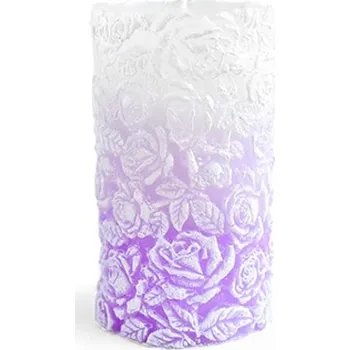 Svíčka Świeca walec mały 8x10cm RÓŻANA liliowa parafinowa