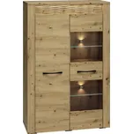 Vitrína nízká Artis - ML Meble Dub Artison / Drážkovaná MDF Deska 92x140 cm