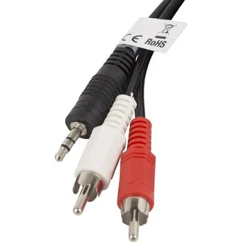 Audio kabel LANBERG Minijack 3.5mm (M) 3 PIN na 2x RCA (CINCH) (M) kabel 2m CA-MJRC-10CC-0020-BK