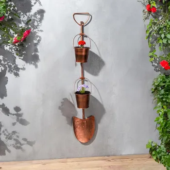 Zahradní dekorace Haushalt international Nástěnná dekorace Rýč s květináči 484410