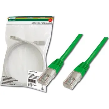 Síťový kabel Digitus Patch Cable, UTP, CAT 5e, AWG 26/7, měď, zelený, 0,5m DK-1511-005/G
