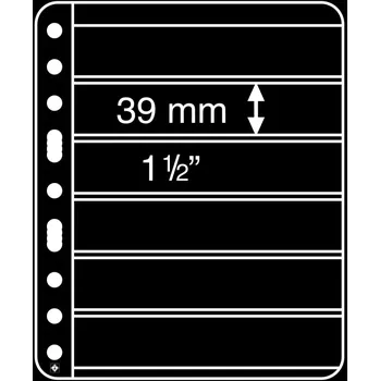 Obal pro sběratelský předmět Leuchtturm VARIO Plus 6S list extra silný - černý (bal. 5 ks)