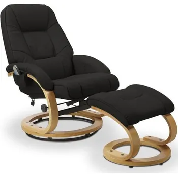 Kuchyňská linka Křeslo Matador s relaxační funkcí v sadě s podnožkou do obývacího pokoje - Halmar Černá (eko kůže) x cm