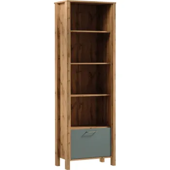 regál Regál Indygo se 4 policemi a skříňkou - Gala Meble Dub wotan/Green 66x199.5 cm