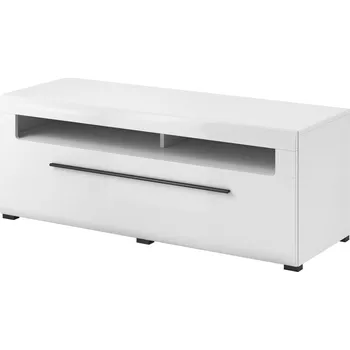 Televizní stolek TV stolek Tulsa - Helvetia Bílý Lesk 160x52 cm