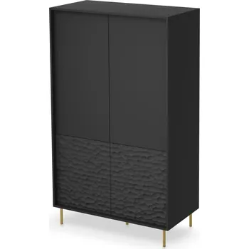 Šatní skříň Skříň Bullet černá / zlatá - Halmar Černá 90x185 cm