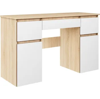 Psací stůl Psací stůl do studentského pokoje Megan B1 - Agat Dub Sonoma / Bílá 122x75 cm
