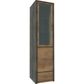 Knihovna Vitrína Montana - Gala Meble Tmavý Lefkas / Smooth Grey 50x197 cm