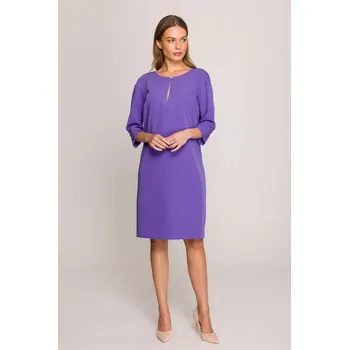 Dámské šaty Elegantní šaty se zajímavým výstřihem Stylove S394 fialové EU velikost: L