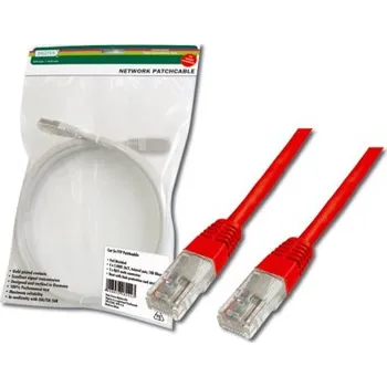 Síťový kabel Digitus Patch Cable, UTP, CAT 5e, AWG 26/7, měď, červený 3m DK-1511-030/R