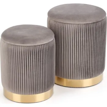 Obývací pokoj Sada 2 podnožek Monty - Halmar Šedá 44x36 cm