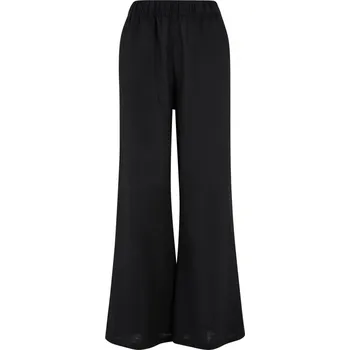Ladies Linen Mixed Wide Pants - black 4XL