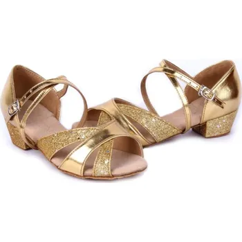 Dámské lodičky Taneční střevíce Manuela s nízkým podpatkem zdobené Zlaté 34