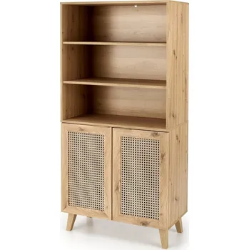 regál Knihovna Borneo - Halmar Dub Artisan / Černá 80x173 cm