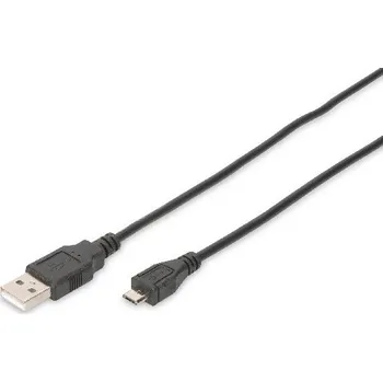 Datový kabel Digitus USB 2.0 connection cable, type A - micro B M/M, 1.8m, USB 2.0 compatible, bl DB-300127-018-S