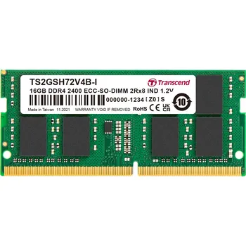 Operační paměť Transcend paměť 16GB Industrial ECC SODIMM DDR4 2666 2Rx8 1Gx8 CL19 1.2V TS2GSH72V6B-I