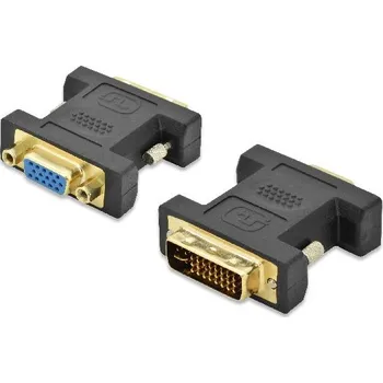 Video kabel Digitus Ednet Adaptér DVI, DVI (24 + 5) samec na HD15 (VGA) samice, DVI-I duální propojení, černý, zlato 84523