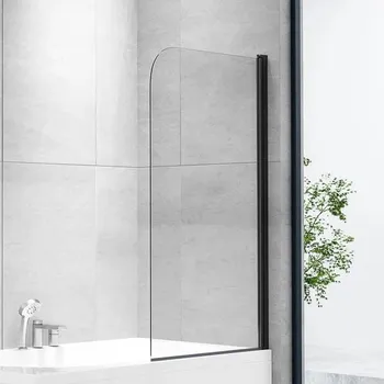 Vanová zástěna WellMall Jet New 75 x 140 cm zástěna čirá černá