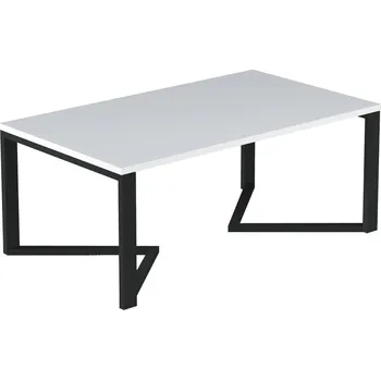 Konferenční stolek Industriální stolek do obývacího pokoje Gavino - ELTAP Bílý Mat 90x42 cm