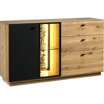 Komoda Komoda Corena - Meble Krysiak Lak / antisol grafitové sklo 140x82 cm