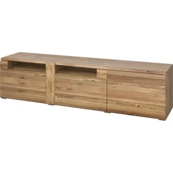 Televizní stolek Velký TV stolek se zásuvkami a dvířky do obývacího pokoje Arras - MMI Sleeping Dub Bělený Masiv 191x48 cm