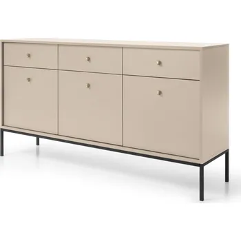 Komoda Moderní 3-dveřová komoda se zásuvkami do obývacího pokoje Mono - Meble Piaski Písečná béžová 153.4x83.2 cm