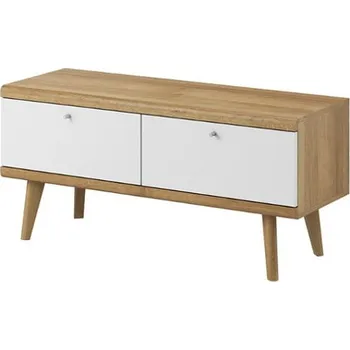 Televizní stolek TV stolek Primo - Meble Piaski Dub Riviera / Bílá 107x50 cm