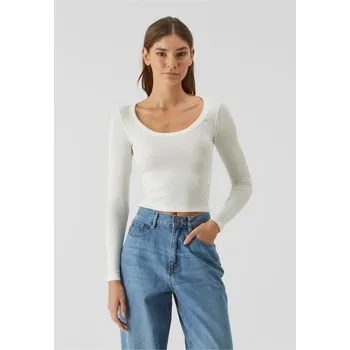 Pánské tričko Ladies Organic Rib Jersey Wide Neck Longsleeve - offwhite 4XL