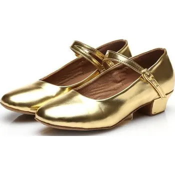 Dámské lodičky Taneční střevíce Stella s plnou špičkou s nízkým podpatkem Zlaté 35