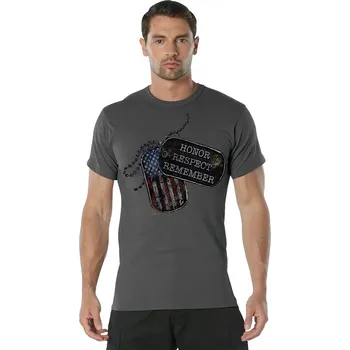 Pánské tričko ROTHCO Triko HONOR RESPECT REMEMBER ŠEDÉ velikost: 3XL