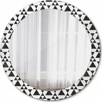 Zrcadlo Kulaté Zrcadlo do Koupelny Trojúhelníky geometrie 80cm