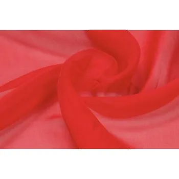 Hedvábný šifon, červený, sartor.cz