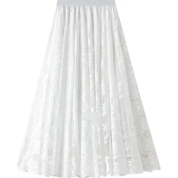 Dámská sukně Krajková sukně s vysokým pasem Barva: Bílá, Velikost: ONE SIZE