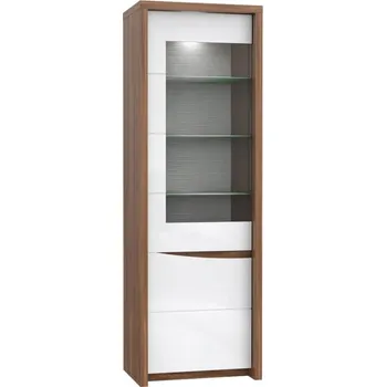 Knihovna Vitrína Saint Tropez - Forte J34 Dub Sangallo / Bílý Lesk 63x190 cm