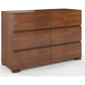 Komoda Buková komoda s 6 zásuvkami do ložnice Vestre - Skandica Ořech 120x81 cm