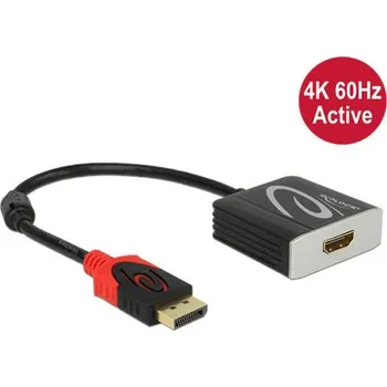 Video kabel Delock Adaptér Displayport 1.2 samec > HDMI samice 4K 60 Hz aktivní 62734
