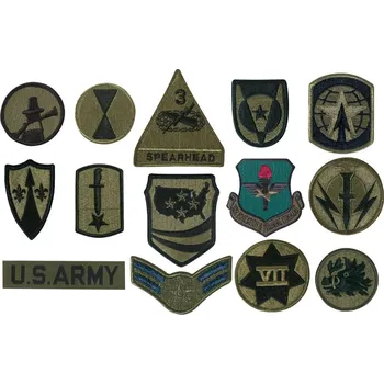 Armáda U.S. Nášivka MILITARY různé druhy OLIV 50 ks v balení