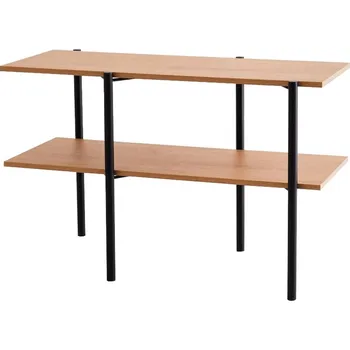 regál Konzolový stolek Rave Solid Wood hnědý se dvěma policemi 110x45 - CustomForm Hnědočerná 110x71 cm