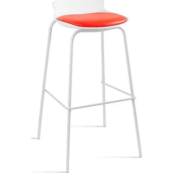 Barová židle Barová židle Duke - Unique Bílá / Eko Kůže Červená PU-2 47x86 cm