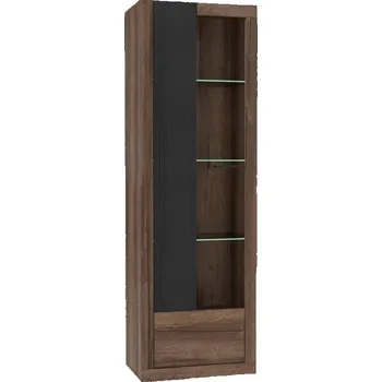 Knihovna Vitrína levá Trass - Forte N09 Dub Černý / Dub Ušlechtilý 63x197 cm