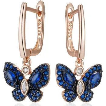 Náušnice Luxusní náušnice s kameny pozlacené 14K zlatem KI113 Barva (Varianta): H2057