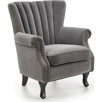 Křeslo Elegantní čalouněné křeslo s prošíváním do obývacího pokoje Titan - Halmar Šedá 73x87 cm