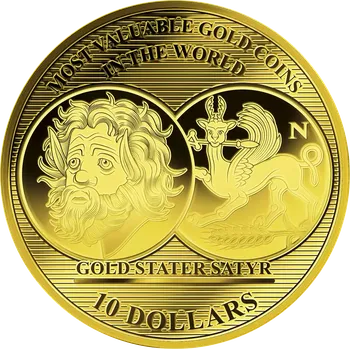 Starověký řecký statér na minci z ryzího zlata