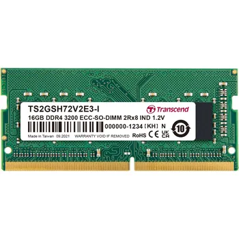Operační paměť Transcend paměť 16GB Industrial ECC SODIMM DDR4 3200 2Rx8 1Gx8 CL22 1.2V TS2GSH72V2B-I