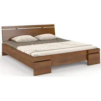 Postel Dřevěná postel buková 180 do ložnice Sparta maxi &amp; long - Skandica Ořech 185.5x69 cm